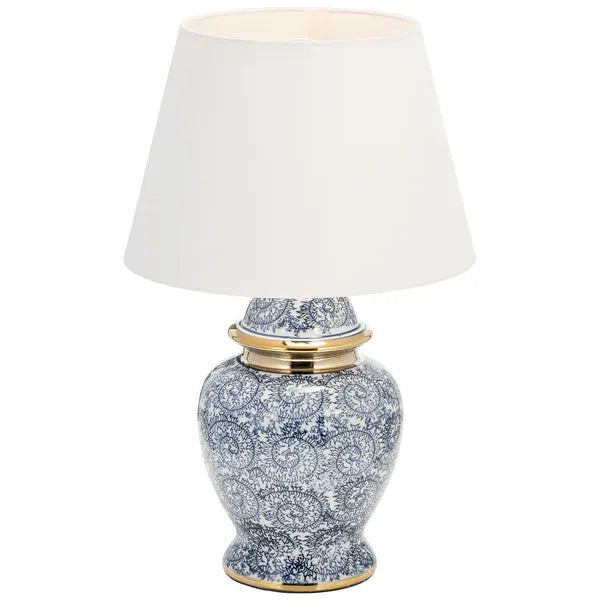 Chinoiserie Table Lamp, Blue/White