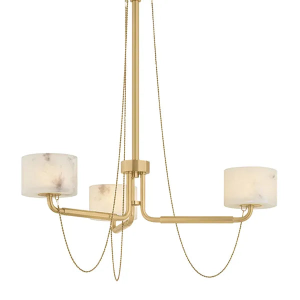Bunda 3 Light Chandelier, Vintage Laton