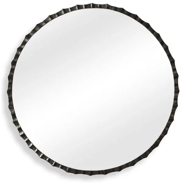 Grander Round Mirror, Charcoal