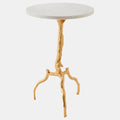 3 Legged Twig Table, Gold Leaf