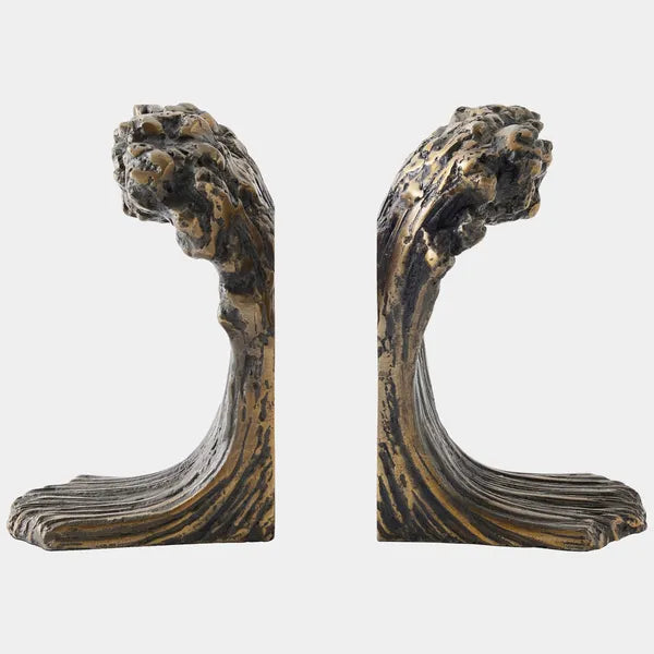 Wave Bookends, Bronze
