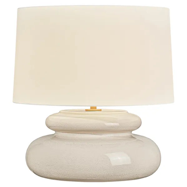 Pia Table Lamp, Aged Brass/Ceramic Butter Crackle